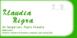 klaudia migra business card